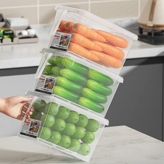 Vegetable, Eggs, and Meat Storage Box | Drawer Type Refrigerator Organizer | Fresh Keeping Side Door Rack for Kitchen