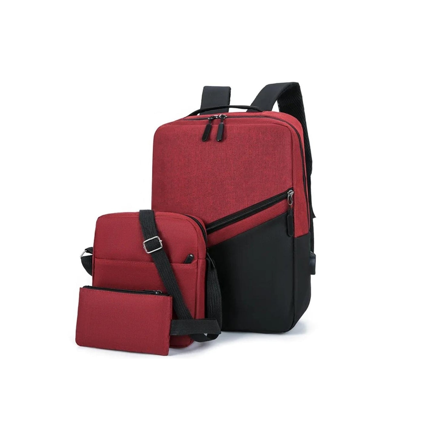 Canvas 3in1 Laptop Backpack | Versatile Travel & Work Solution | Includes Cross-Body Bag & Pouch