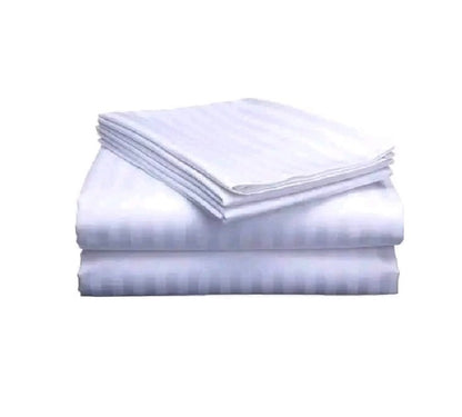 Set of 2 Striped Cotton Bedsheets | 6x6 Size | Includes 2 Bedsheets & 2 Pillowcases