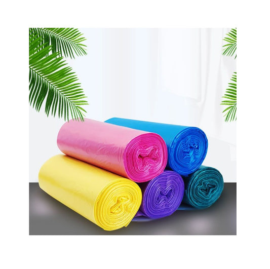 75pcs Durable Assorted Colors & Black Trash/Garbage Bags | 45x50cm Disposable Portable Trash Bags for Home & Office