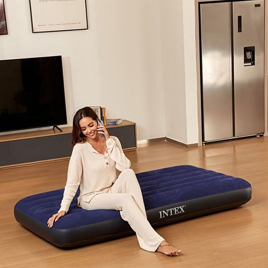 Intex Inflatable Mattress with Free Electric Pump | Multiple Sizes Available: 2.5x6 ft, 3x6 ft, 4x6 ft, 5x6 ft, 6x6 ft