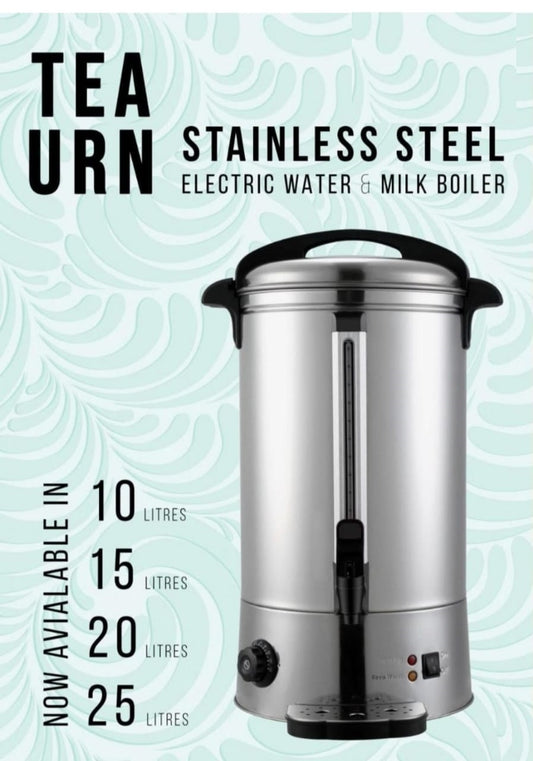 Redberry Electric Tea Urn 10L | Stainless Steel Hot Water Dispenser | Ideal for Large Gatherings & Events