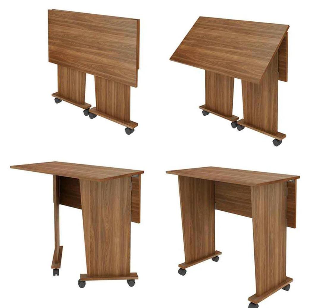 Chicago Folding Desk with Wheels | Compact Foldable Study, Auxiliary, or Dining Table | 85x75x43cm