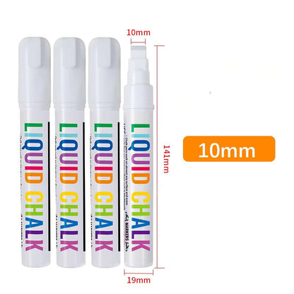 White Liquid Chalk Set | Water Erasable Whiteboard Marker Pen for LED Light Board, Glass, Wood, and More