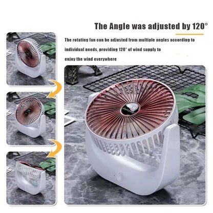 Desktop Mini Fan | Rechargeable Tabletop Fan | 3 Speed Adjustable Office, Home, Beach Fan | Portable USB Desk Fan for Students and Work