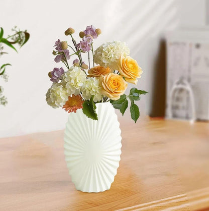 Simple NonBreakable Flower Vase | Durable White Decorative Vase for Home & Office