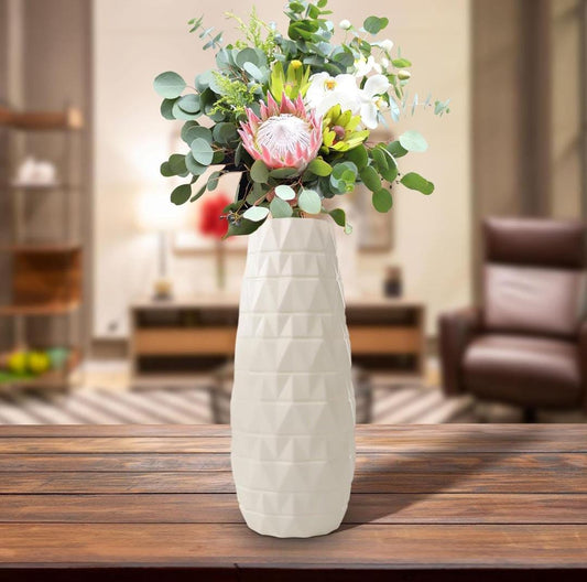 Flower Vase | Non Breakable ABS Material | Living Room Decor | Ideal for living rooms, dining areas, or bedrooms