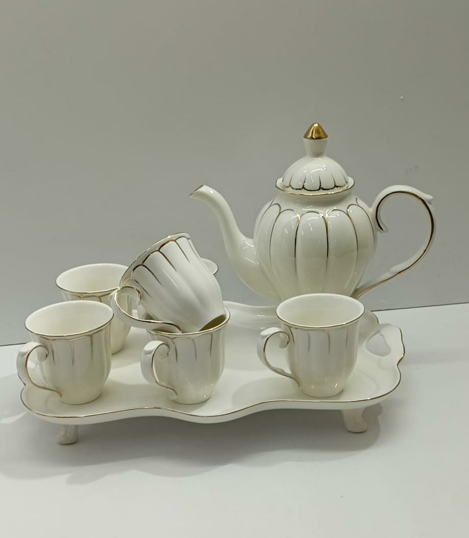 8in1 Nordic Tea Set | Elegant Kettle & Cups | 1.3L Kettle & 320ml Cups