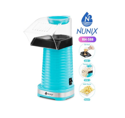 Nunix Air Popcorn Maker | Oil Free Electric Popcorn Machine for Healthy Snacking