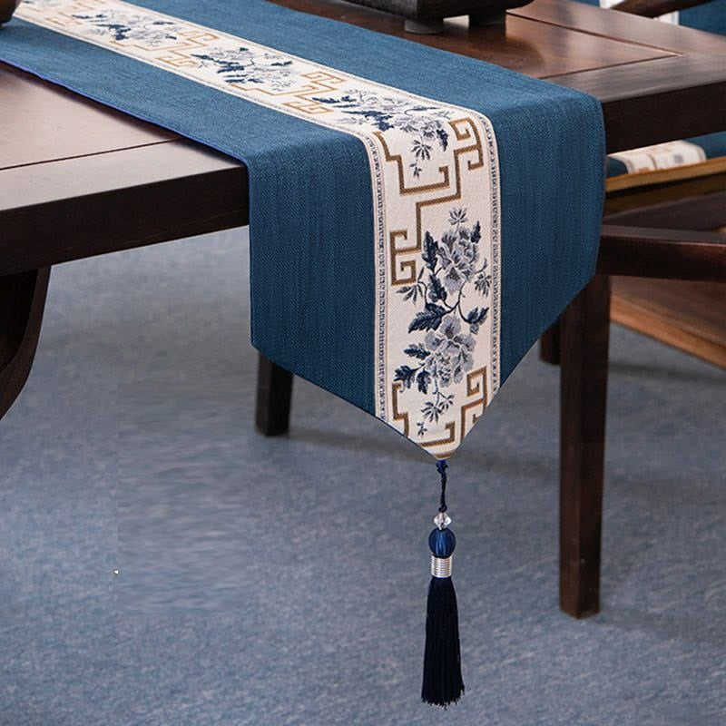 Geometric Cotton Linen Non Slip Table Runner | 33x120cm | Available in various Patterns