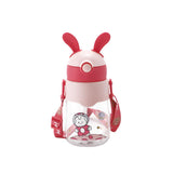 Rabbit Ear Baby Water Bottle | 450ml Portable Kids Straw Bottle with Strap | BPA-Free PC Material | Fun Hydration for Toddlers