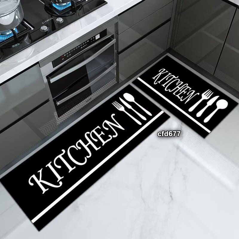 2 Piece Kitchen Mats Set | Non Slip Rubber Underside for Enhanced Safety | Large and Medium Kitchen Mats