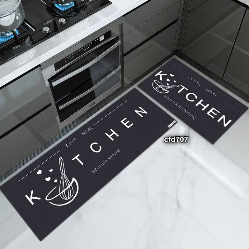 2 Piece Kitchen Mats Set | Non Slip Rubber Underside for Enhanced Safety | Large and Medium Kitchen Mats