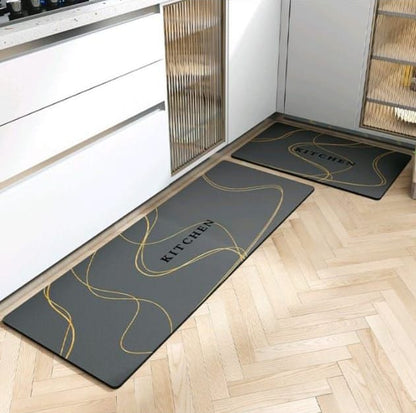 2 Piece Kitchen Mats Set | Non Slip Rubber Underside for Enhanced Safety | Large and Medium Kitchen Mats