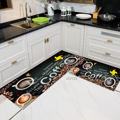 2 Piece Kitchen Mats Set | Non Slip Rubber Underside for Enhanced Safety | Large and Medium Kitchen Mats