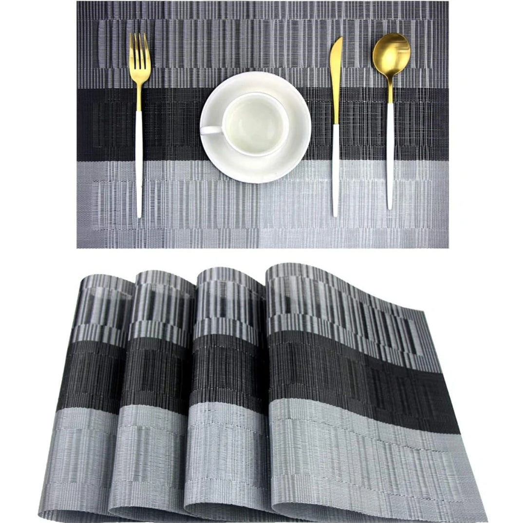 6 Piece Washable Vinyl Placemats | Durable Weave Table Mats | Perfect For Daily Dining, Special Occasions, Or Outdoor Gatherings