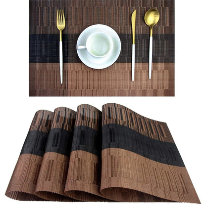 6 Piece Washable Vinyl Placemats | Durable Weave Table Mats | Perfect For Daily Dining, Special Occasions, Or Outdoor Gatherings