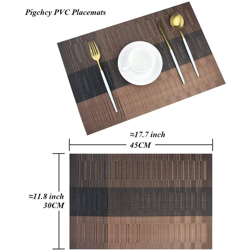 6 Piece Washable Vinyl Placemats | Durable Weave Table Mats | Perfect For Daily Dining, Special Occasions, Or Outdoor Gatherings