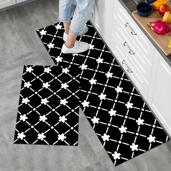 Kitchen Mats | Absorbent and Skid-Resistant Base | Set of 2 | Big Size: 120 cm x 40 cm Small Size: 60 cm x 40 cm