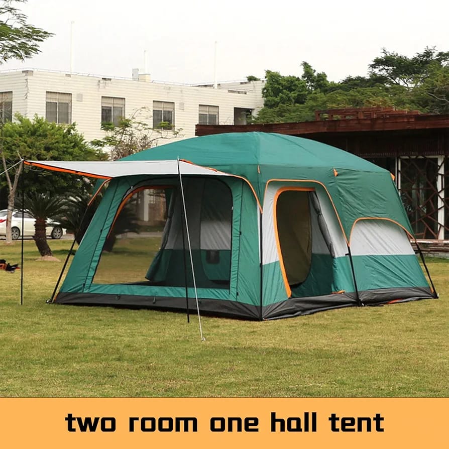 5 to 12 Person Large Camping Tent | Spacious & Airy Family Tent | Stable Outdoor Tent for Hiking, Mountaineering, and Camping | 260x190x115cm