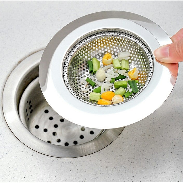 Stainless Steel Sink Garbage Strainer | 11.5cm Diameter, 2.5cm Depth | Durable Food Particles and Hair Filter