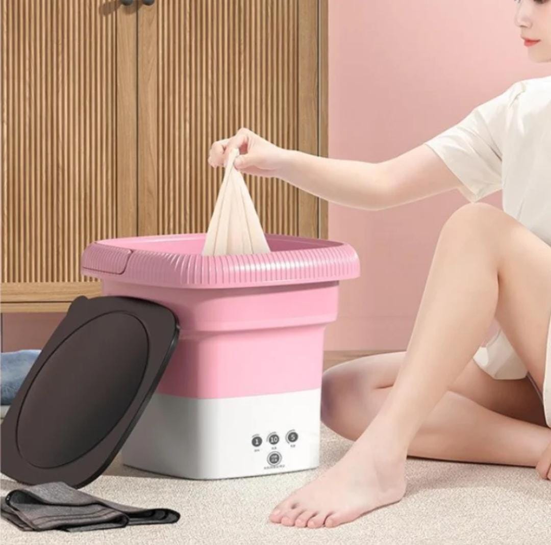 Portable Mini Washing Machine | Compact Foldable Washer for Baby Clothes, Underwear & Bras | 7.5kg Capacity | Available in Green and Purple