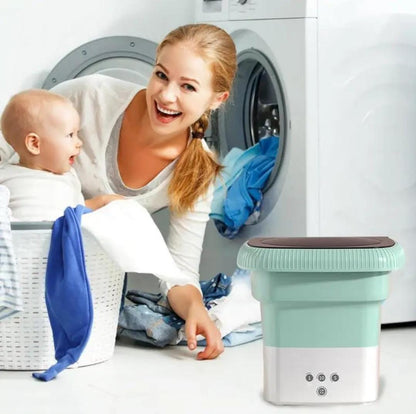 Portable Mini Washing Machine | Compact Foldable Washer for Baby Clothes, Underwear & Bras | 7.5kg Capacity | Available in Green and Purple