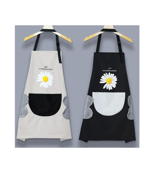 Waterproof Cute Floral Kitchen Aprons | Adjustable Cooking Aprons for Women