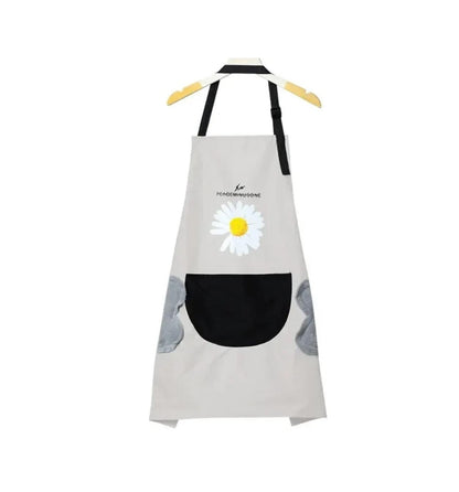 Waterproof Cute Floral Kitchen Aprons | Adjustable Cooking Aprons for Women