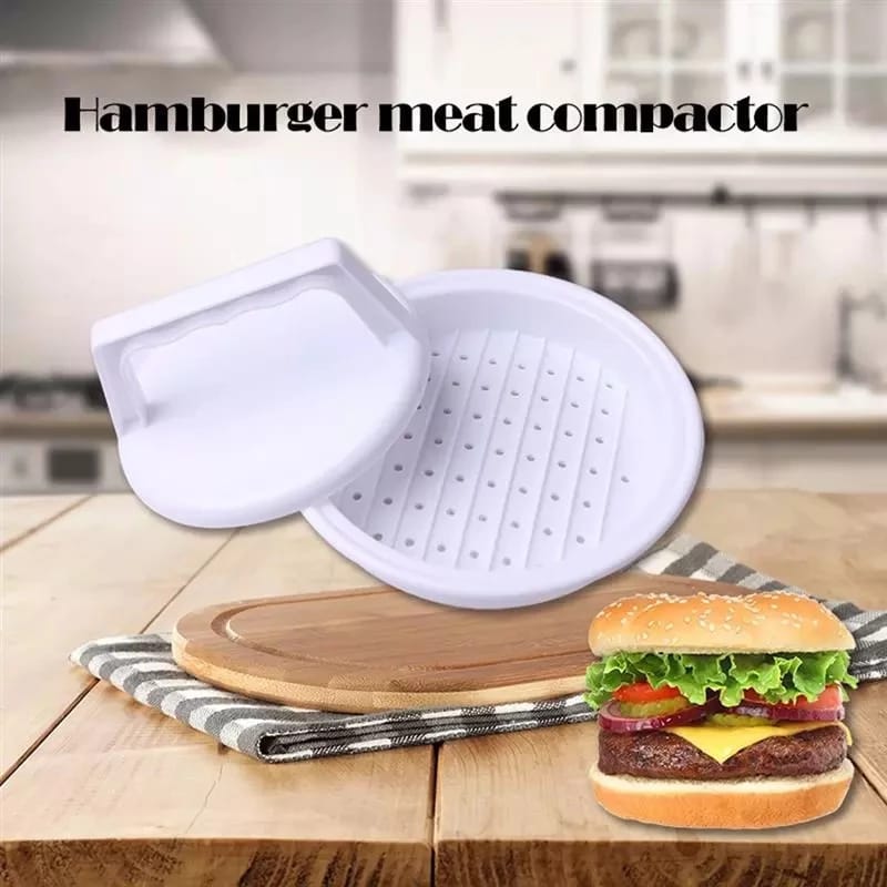 Hamburger Press Patty Maker | White PVC Burger Press with 10.6cm Pressing Diameter for Perfectly Shaped Patties