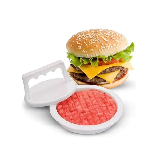 Hamburger Press Patty Maker | White PVC Burger Press with 10.6cm Pressing Diameter for Perfectly Shaped Patties