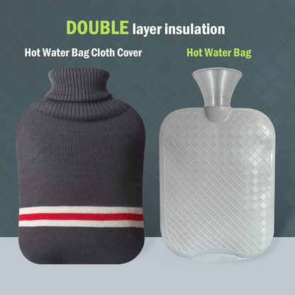 Cloth Covered Hot Water Bottle Bag | Soft and Cozy Water Bottle Cover for Heat Therapy