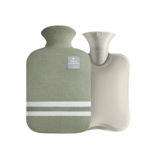 Cloth Covered Hot Water Bottle Bag | Soft and Cozy Water Bottle Cover for Heat Therapy