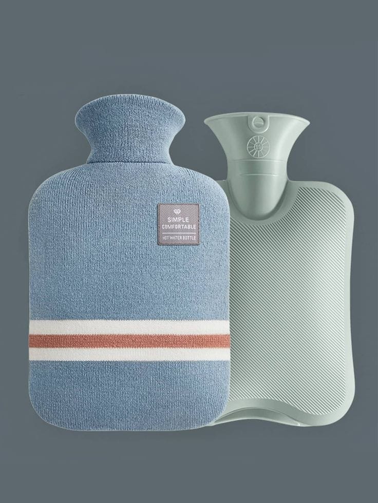 Cloth Covered Hot Water Bottle Bag | Soft and Cozy Water Bottle Cover for Heat Therapy