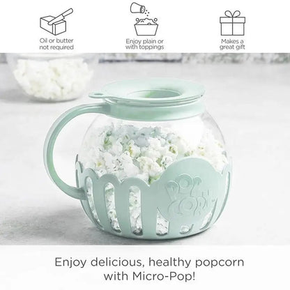 Microwave Popcorn Maker | Glass Microwave Popcorn Popper | Original Popper Machine Jar with Silicone Lid