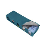 Under Bed Storage Bag | Large Capacity Foldable Organizer | Durable Non Woven Fabric | 97cm x 33cm x 15cm | Blue & Grey