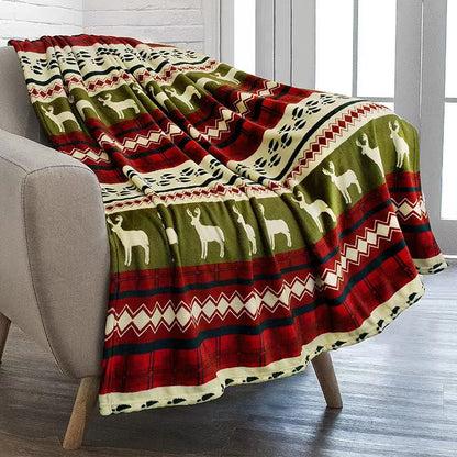 Premium Christmas Sherpa Fleece Throw Blanket | Soft Flannel Blanket for Couch, Bed, Travel, and Picnic | 100x130 cm Cozy Bed Décor