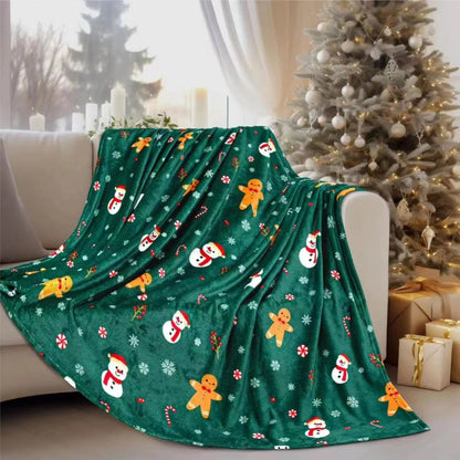 Premium Christmas Sherpa Fleece Throw Blanket | Soft Flannel Blanket for Couch, Bed, Travel, and Picnic | 100x130 cm Cozy Bed Décor