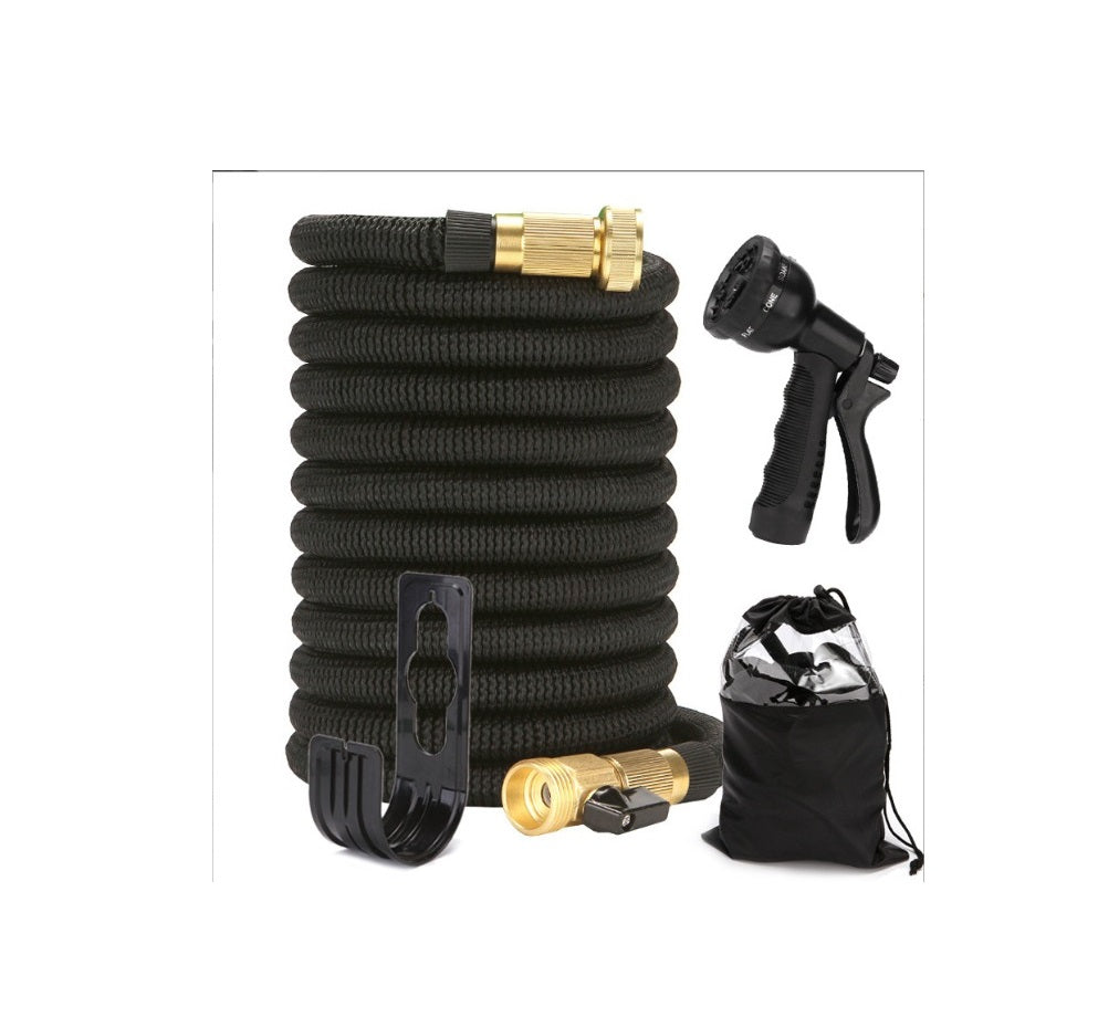 Telescopic Garden Hose and Water Gun Kit | Expandable Hose with Spray Gun & Storage Accessories