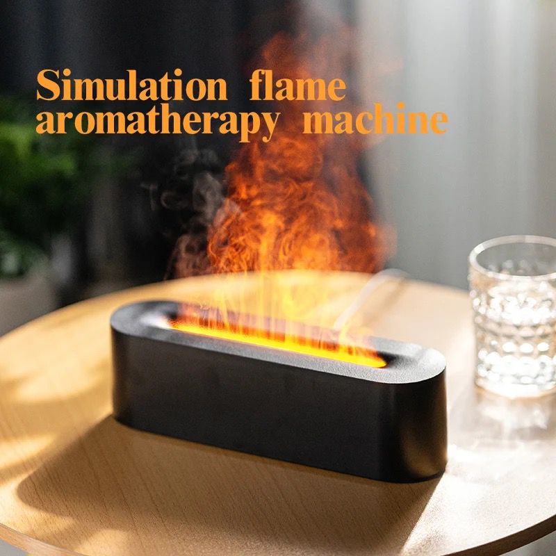 Flame Aromatherapy Diffuser | Quiet USB Air Humidifier with Realistic Flame, Essential Oil Fix & Auto-Off Feature