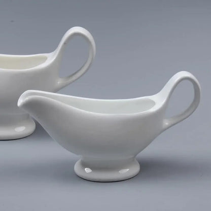 230ml Fine Porcelain Gravy Boat | White Ceramic Sauce Bowl