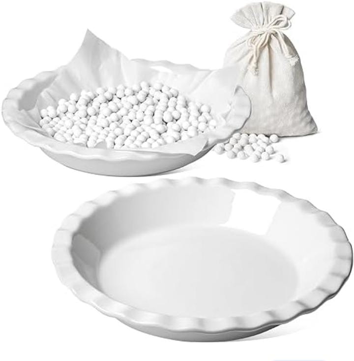 Ceramic Baking Pie Dish | 10" Ceramic Pie Dish | White | 1.73kg