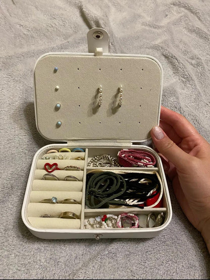 Travel Jewelry Case | Small Portable Jewelry Organizer for Rings and Earrings | Compact Jewelry Storage Box