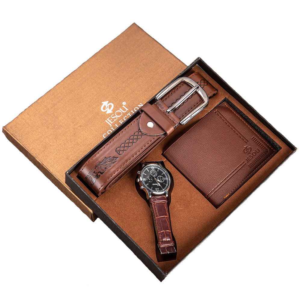 Men's 3 Piece Luxury Gift Set | Watch, Wallet, and Belt | Jesou Collection | Perfect for Stylish Men