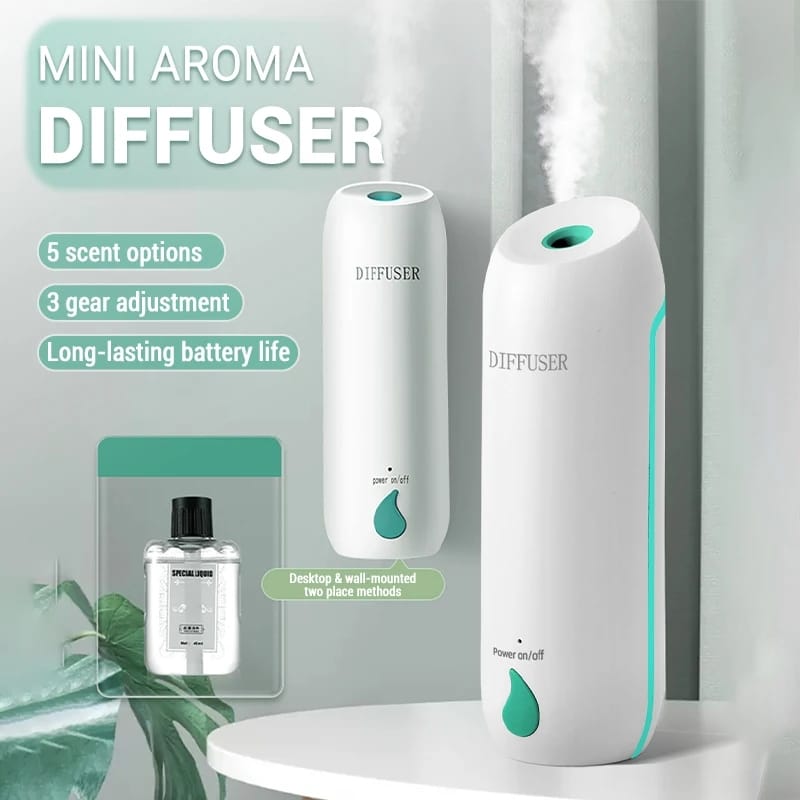 Rechargeable Aromatherapy Diffuser | Includes 45ml Essential Oil | Wall-Mountable & Portable