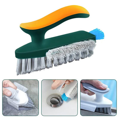 4 in 1 Crevice Cleaning Brush | Multifunctional Handheld Floor Brush for Bathroom and Toilet Gaps | Hard Bristle Wall Corner Cleaning Tool