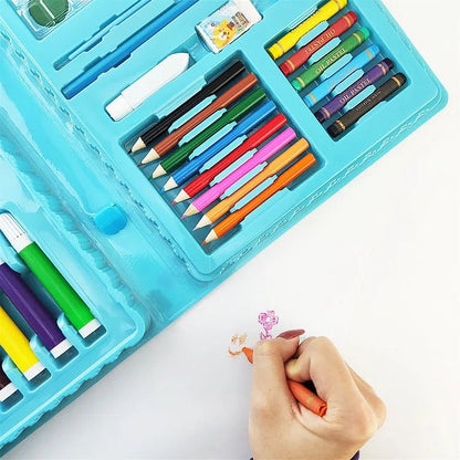 68 Pcs Kids Crayons and Pencils Art Set | Complete Stationery Kit with Ruler, Paper, Glue, Sharpener, and More | Ideal for Drawing and Coloring