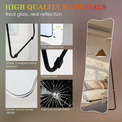 Full Length Unbreakable Mirror | Wall Mounted or Stand Alone | Steel & Metal Frame | Available in 120x35cm & 150x40cm