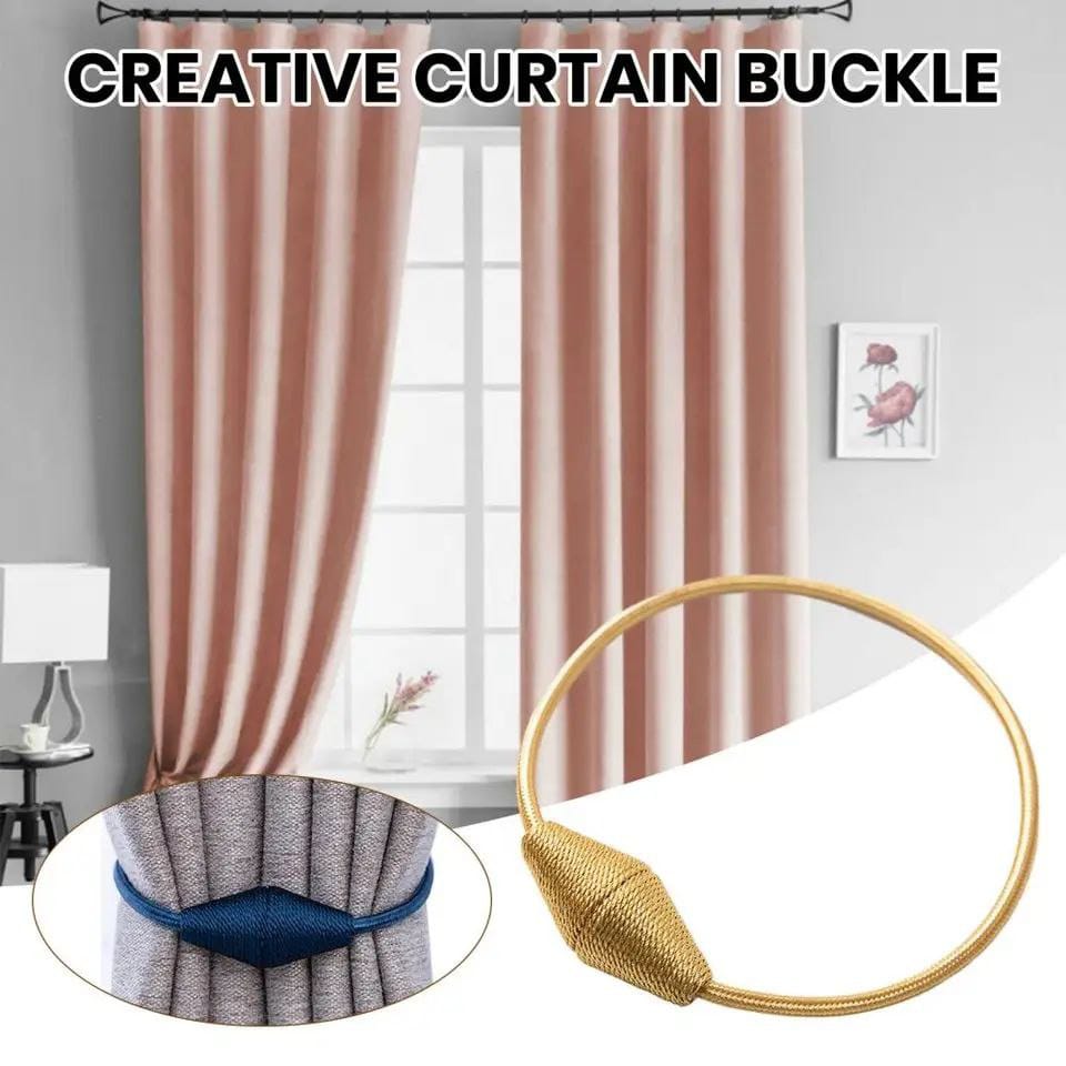 Magnetic Curtain Tiebacks (2pcs) | Handmade Decorative Drapes Weave Holdbacks | Strong, Rust-Proof Magnets