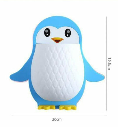 Creative Penguin Holder | Wall Mounted Organizer with Drain Hole | Punch Free Storage for Bathroom, Kitchen, or Living Room